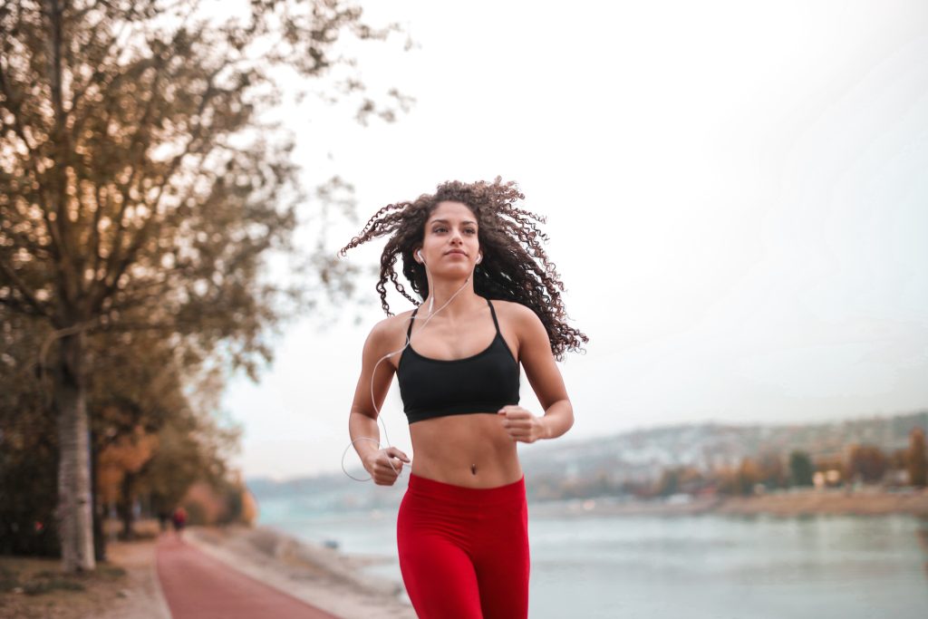 Woman running in the morning