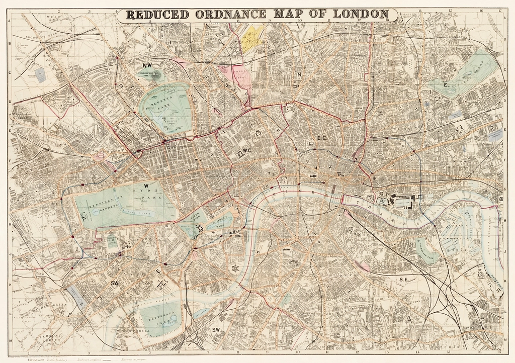 Reduced ordnance map London (1879)